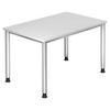 SCHREIBTISCH 120/80/68-76 cm  in Grau, Silberfarben  - Silberfarben/Grau, KONVENTIONELL, Holzwerkstoff/Metall (120/80/68-76cm) - Venda