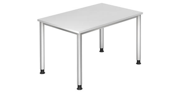 SCHREIBTISCH 120/80/68-76 cm  in Grau, Silberfarben  - Silberfarben/Grau, KONVENTIONELL, Holzwerkstoff/Metall (120/80/68-76cm) - Venda