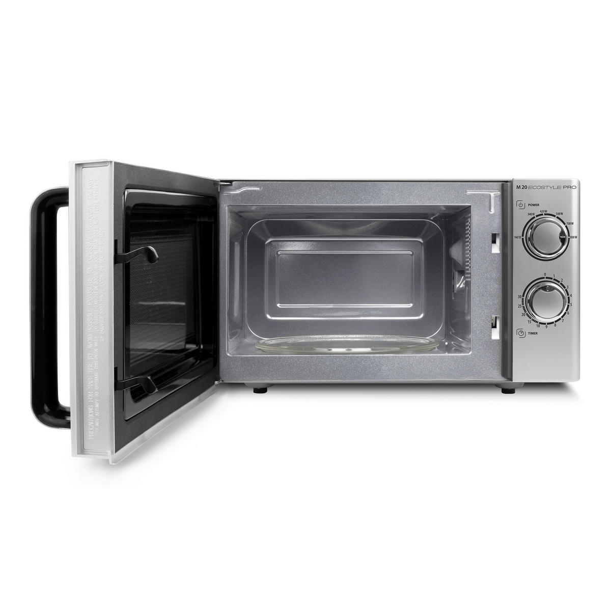 MIKROWELLE  - Silberfarben/Schwarz, Basics (46/26,5/36,5cm) - CASO Design