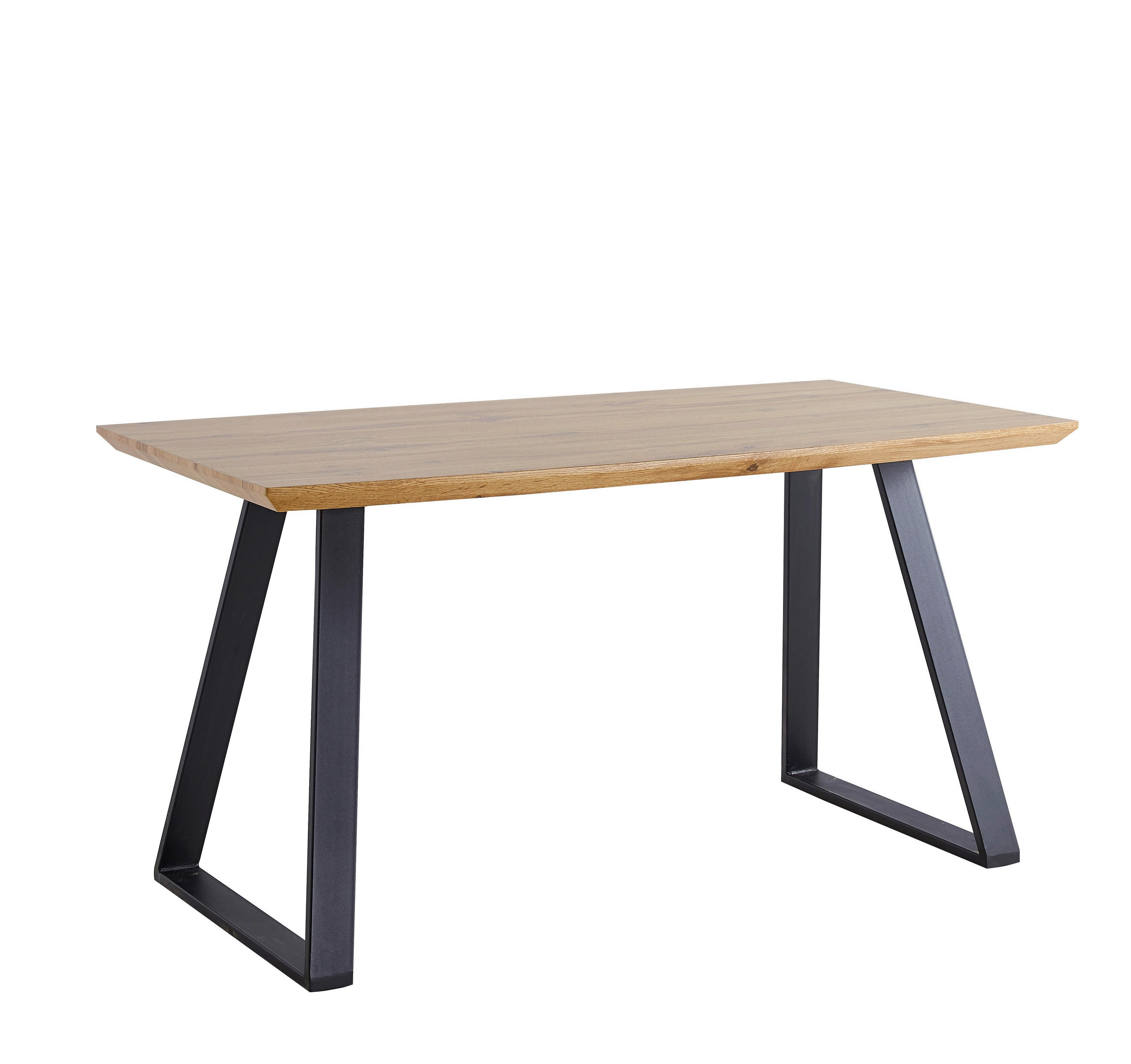 ESSTISCH rechteckig Naturfarben, Schwarz  - Schwarz/Naturfarben, Design, Holzwerkstoff/Metall (140/80/75cm) - Livetastic