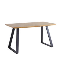 ESSTISCH rechteckig Naturfarben, Schwarz  - Schwarz/Naturfarben, Design, Holzwerkstoff/Metall (140/80/75cm) - Livetastic