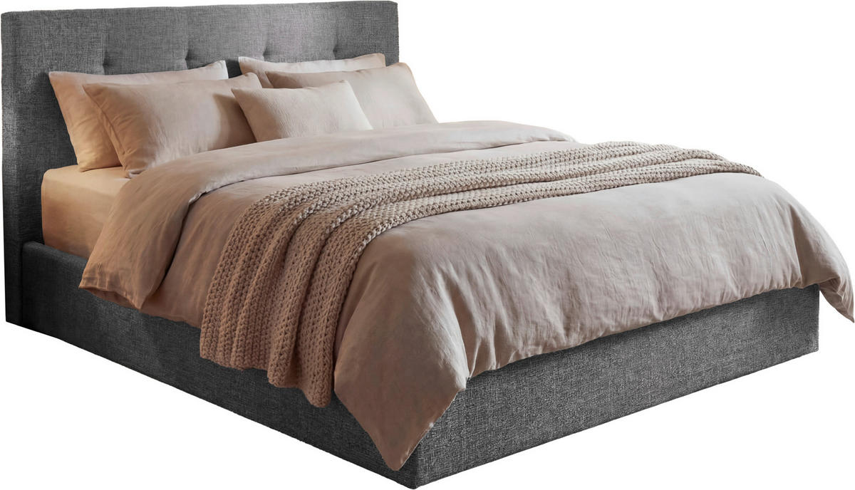 POLSTERBETT Lattenrost, Bettkasten Grau 180/200 cm  - Grau, MODERN, Holz/Textil (180/200cm) - Livetastic