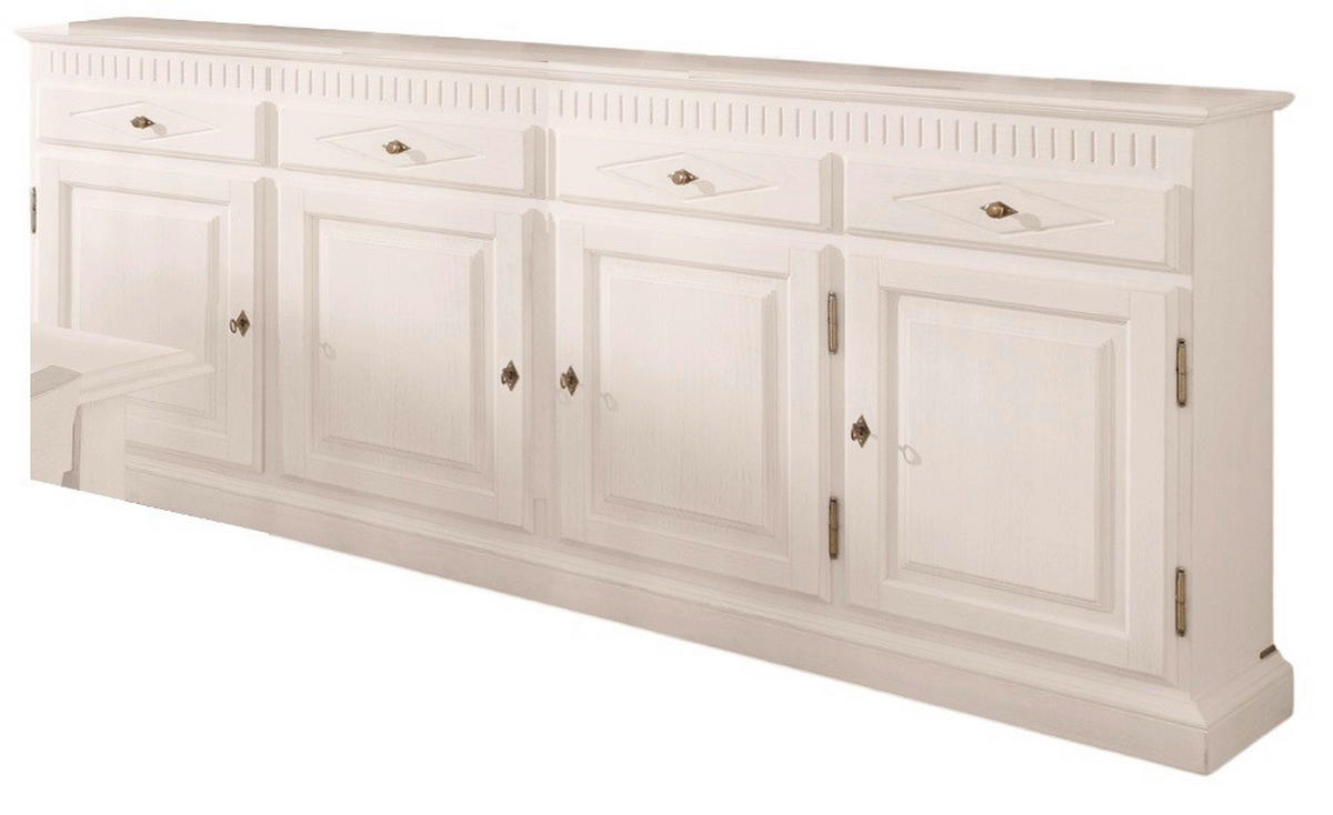 SIDEBOARD  in 220/101/48 cm  - Weiß/Bronzefarben, LIFESTYLE, Holz/Metall (220/101/48cm) - Livetastic