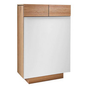 SCHUHSCHRANK 64/106/42,5 cm - Eichefarben/Weiß, Design, Glas/Holz (64/106/42,5cm) - Voglauer
