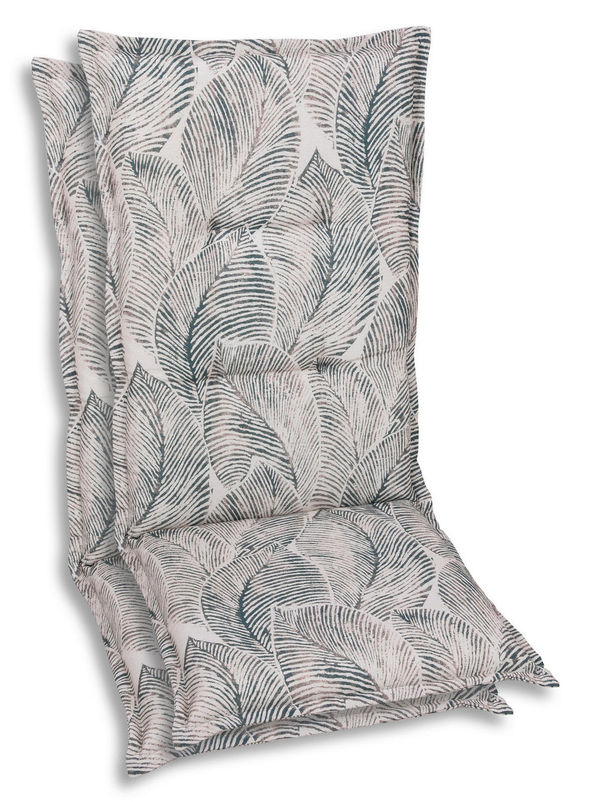 SESSELAUFLAGENSET Blätter  - Beige/Grau, Basics, Textil (50/7/108cm)