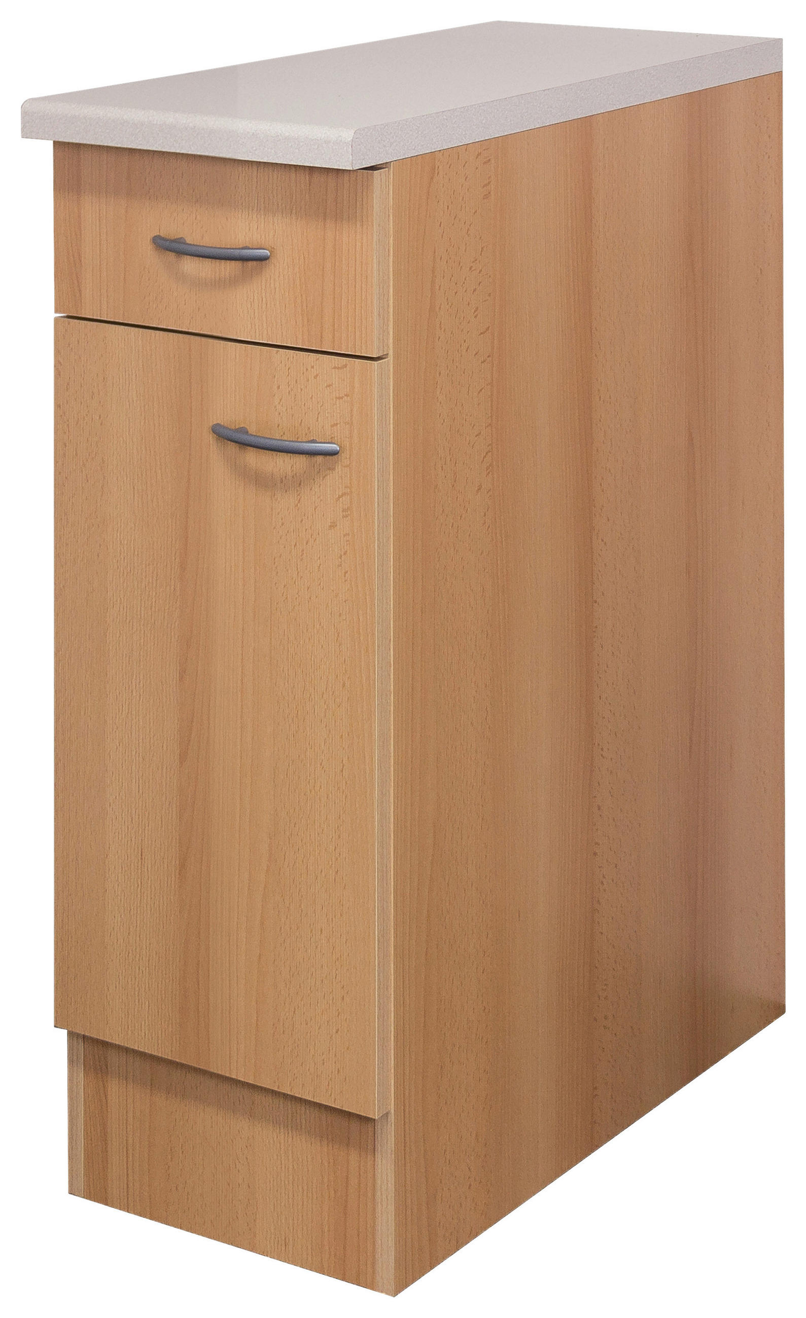 KÜCHENUNTERSCHRANK 30/85/57 cm  in Buchefarben  - Edelstahlfarben/Beige, MODERN, Holzwerkstoff/Kunststoff (30/85/57cm) - FlexWell