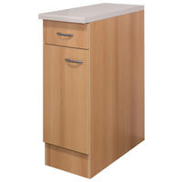 KÜCHENUNTERSCHRANK 30/85/57 cm  in Buchefarben  - Edelstahlfarben/Beige, MODERN, Holzwerkstoff/Kunststoff (30/85/57cm) - FlexWell