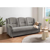 3-SITZER-SOFA Mikrofaser Grau  - Wildeiche/Grau, Konventionell, Holz/Textil (220/98/90cm) - Livetastic