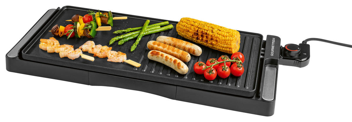 TISCHGRILL GOURMETmaxx  - Schwarz, Basics, Metall (59,3/26,2/5,9cm) - GOURMETMAXX