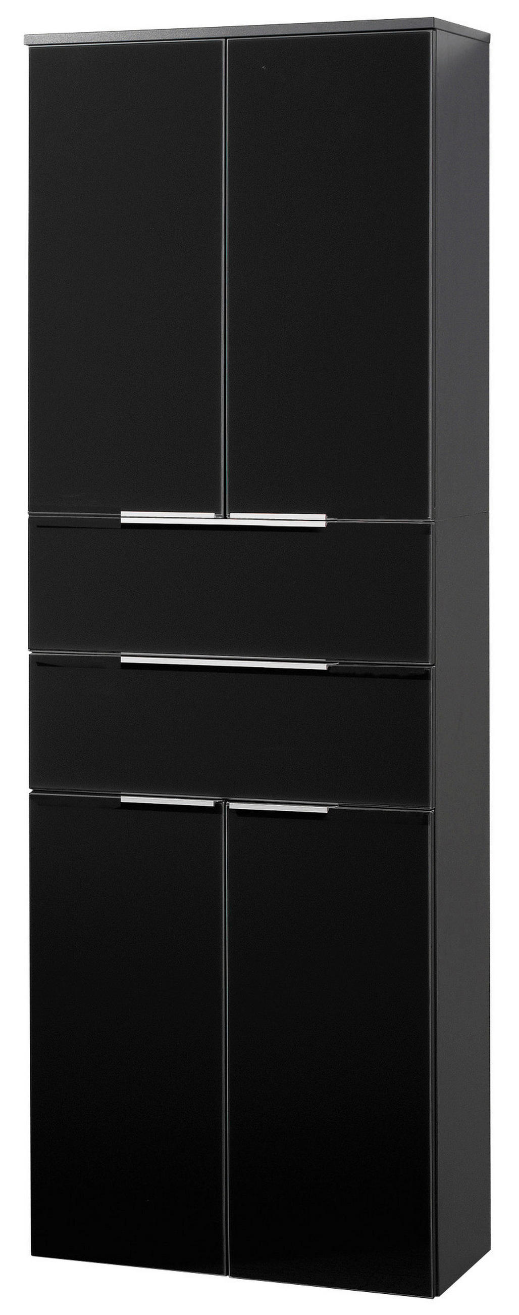 HOCHSCHRANK 64/180/39 cm  - Anthrazit/Silberfarben, MODERN, Glas/Holzwerkstoff (64/180/39cm) - MID.YOU