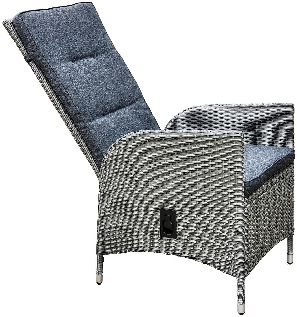 GARTENSESSEL Stahl Grau, Dunkelgrau  - Dunkelgrau/Grau, MODERN, Kunststoff/Textil (55/108/71cm) - Ambia Garden