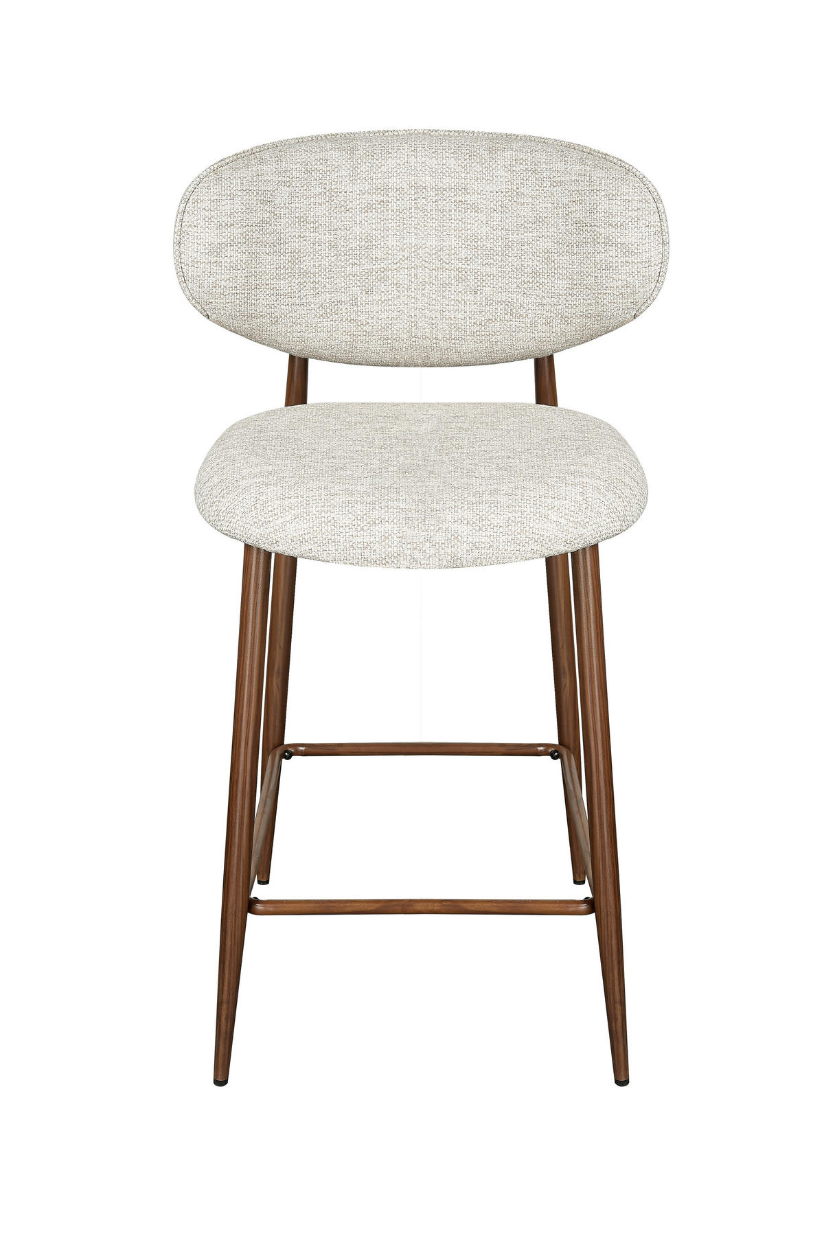 BARHOCKER Webstoff Beige, Walnussfarben Eisen  - Beige/Walnussfarben, Design, Textil/Metall (53/94/55cm) - Novel