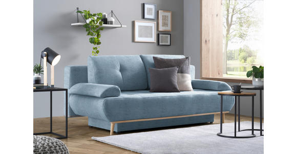 SCHLAFSOFA in Feincord Blau  - Blau/Naturfarben, MODERN, Holz/Textil (200/71/95cm) - Novel