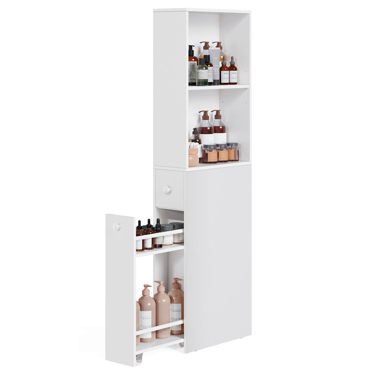 MIDISCHRANK 40/134.4/18 cm  - Weiß, Trend, Holzwerkstoff (40/134.4/18cm) - MID.YOU