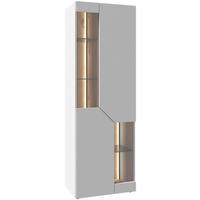 VITRINE Weiss, Wildeiche  63,8/194/42,6 cm  - Wildeiche/Weiss, Design, Glas/Holz (63,8/194/42,6cm) - Voglauer