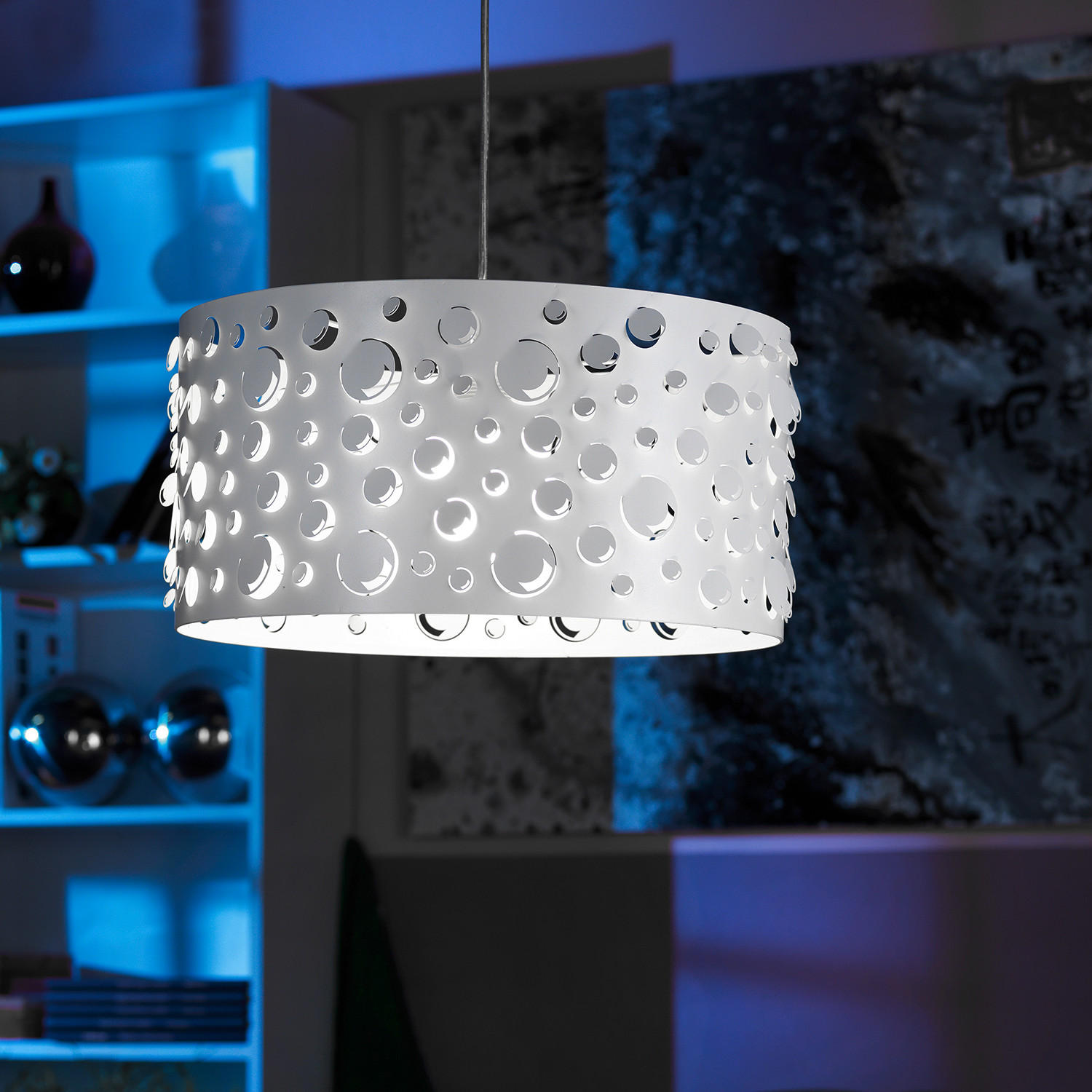 HÄNGELEUCHTE 40/90 cm  - Weiß, Design, Metall (40/90cm)