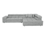ECKSOFA  in Velours Hellgrau  317/213 cm  - Hellgrau/Schwarz, Design, Kunststoff/Textil (317/213cm) - Hom`in