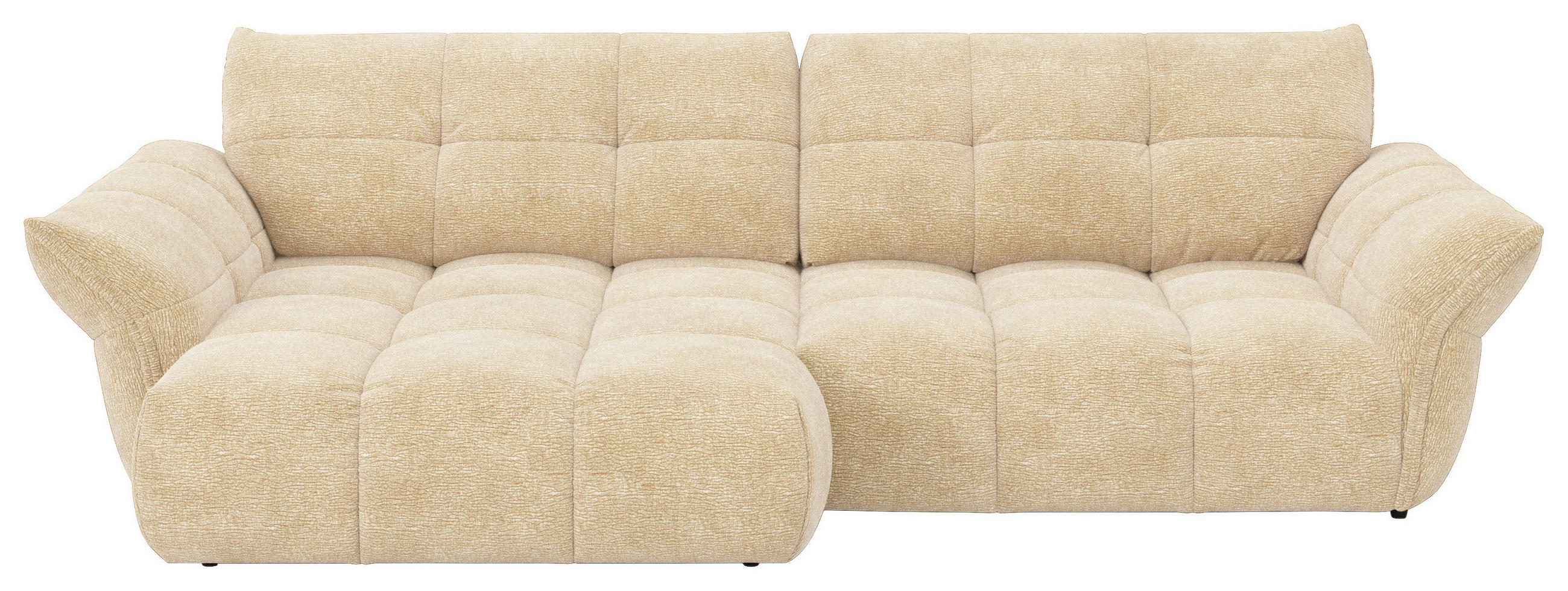 SAROKKANAPÉ textil krémszínű  - krémszínű/fekete, Design, műanyag/textil (177/312cm) - Welnova