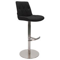 BAROVÁ STOLIČKA, čierna, farba ušľachtilej ocele - čierna/farba ušľachtilej ocele, Design, kov/textil (44/86-110,5/54,5cm) - Novel