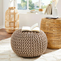 SEDACÍ PODUŠKA, 55/55/35 cm - šedá/béžová, Trend, textil (55/55/35cm) - Linea Natura