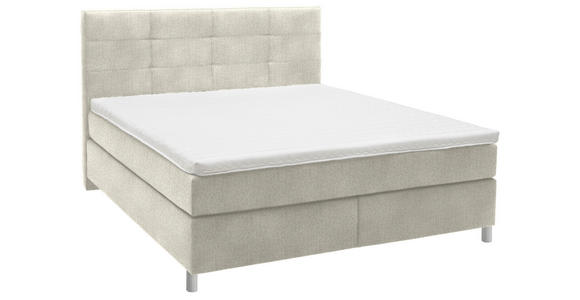 BOXSPRINGBETT 180/200 cm  in Creme  - Chromfarben/Creme, KONVENTIONELL, Kunststoff/Textil (180/200cm) - Voleo
