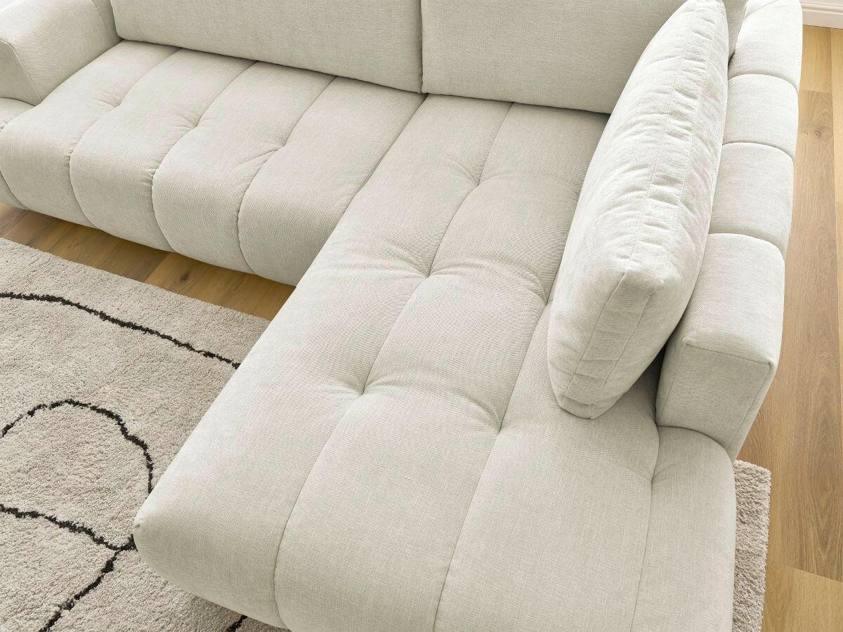 ECKSCHLAFSOFA FUJI Leinenoptik Beige  inkl.  - Beige/Schwarz, MODERN, Kunststoff/Textil (282/204cm)