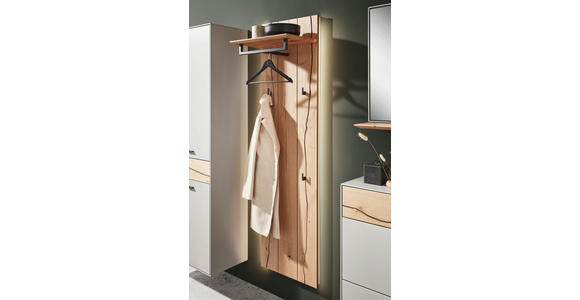 GARDEROBE 265,7/205,5/37,1 cm  - Wildeiche/Grau, Design, Glas/Holz (265,7/205,5/37,1cm) - Dieter Knoll