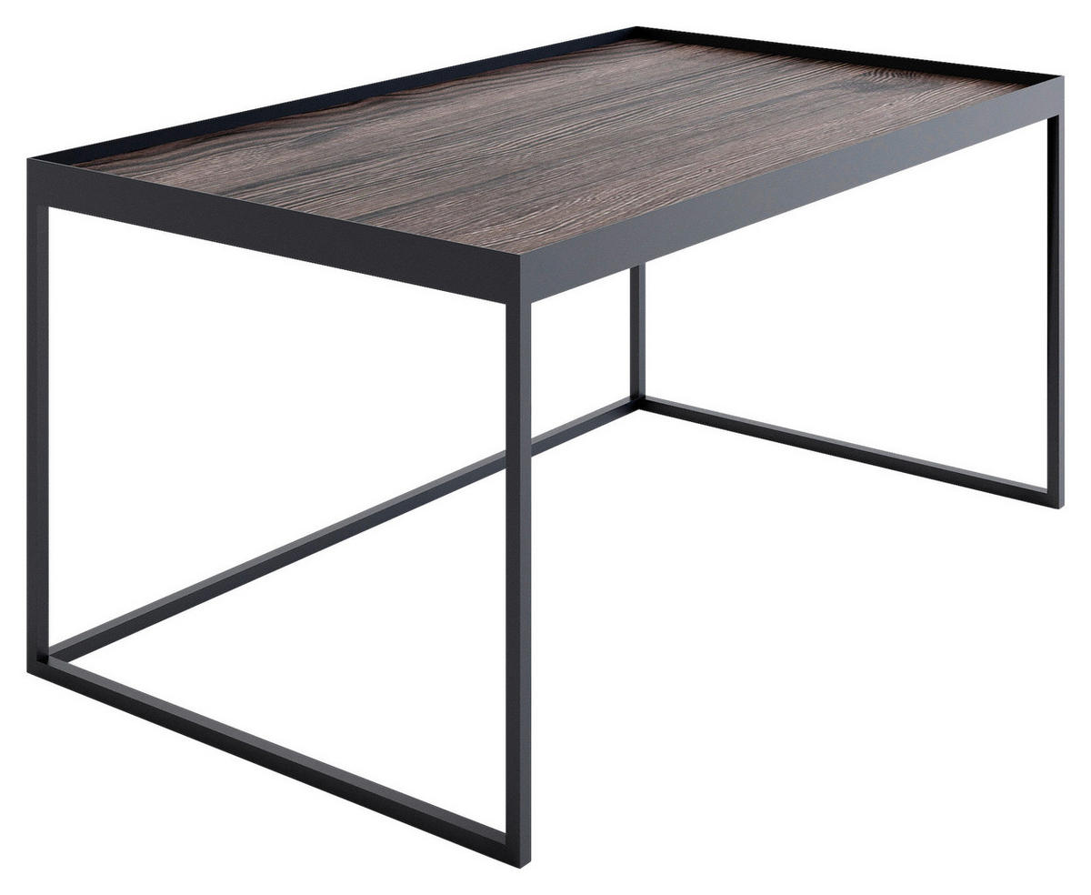 COUCHTISCH in Holz, Metall 100/60/49 cm  - Eiche dunkel/Eichefarben, MODERN, Holz/Metall (100/60/49cm) - Novel
