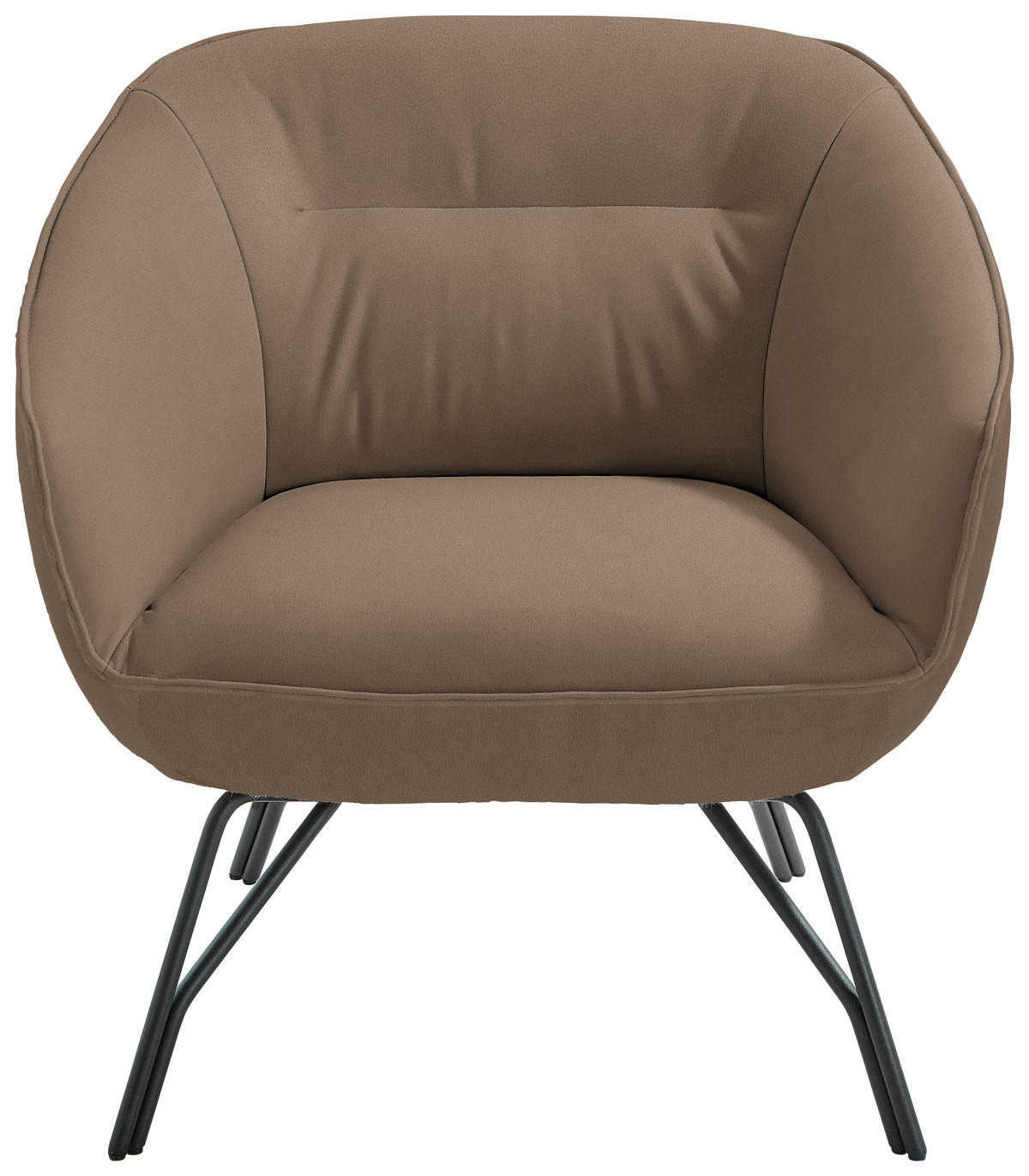 COCKTAILSESSEL in Echtleder Hellbraun  - Hellbraun/Anthrazit, Design, Leder/Metall (76/80/73cm) - Joop!