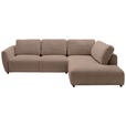 ECKSOFA  in Chenille Taupe  307/224 cm  - Taupe/Schwarz, KONVENTIONELL, Kunststoff/Textil (307/224cm) - Hom`in