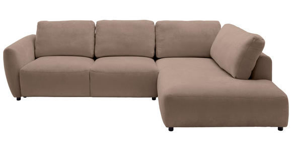 ECKSOFA  in Chenille Taupe  307/224 cm  - Taupe/Schwarz, KONVENTIONELL, Kunststoff/Textil (307/224cm) - Hom`in