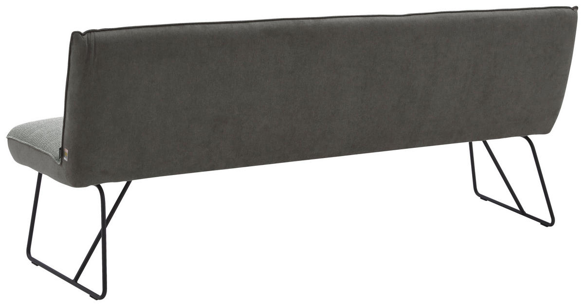 SITZBANK in Metall, Textil Grau, Schwarz  - Schwarz/Grau, Design, Textil/Metall (218/89/68cm) - Dieter Knoll