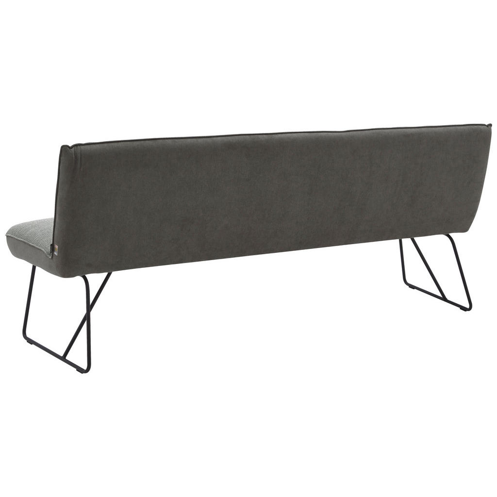 Thumbnail - Dieter Knoll Sitzbank, Grau, Schwarz, Metall, Textil, 2-Sitzer, 178x89x68 cm, Fußauswahl, Lederauswahl, Stoffauswahl, mi...
