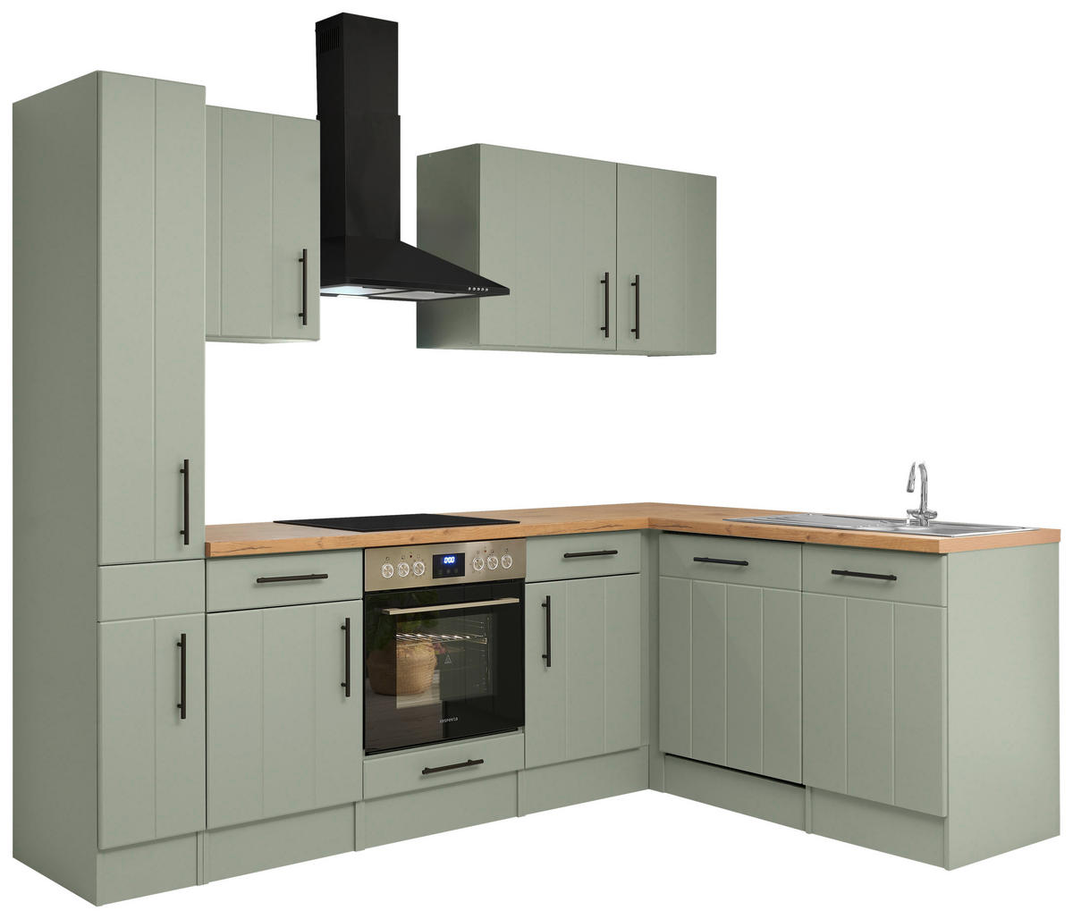 HÖRNKÖK 250/172 cm  i vildek, vassgrön  - vassgrön/vildek, Trend, metall/trämaterial (250/172cm) - Respekta