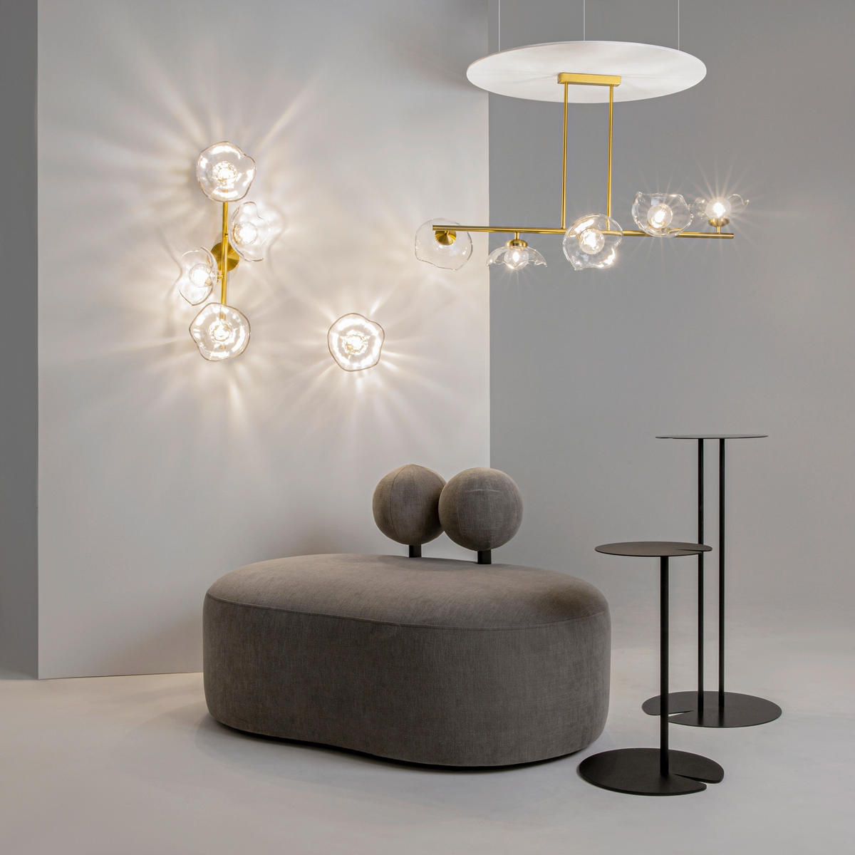 PENDELLAMPA Miracle 110/84,4/30,9 cm  - mässingsfärgad/transparent, Design, metall (110/84,4/30,9cm) - MAYTONI