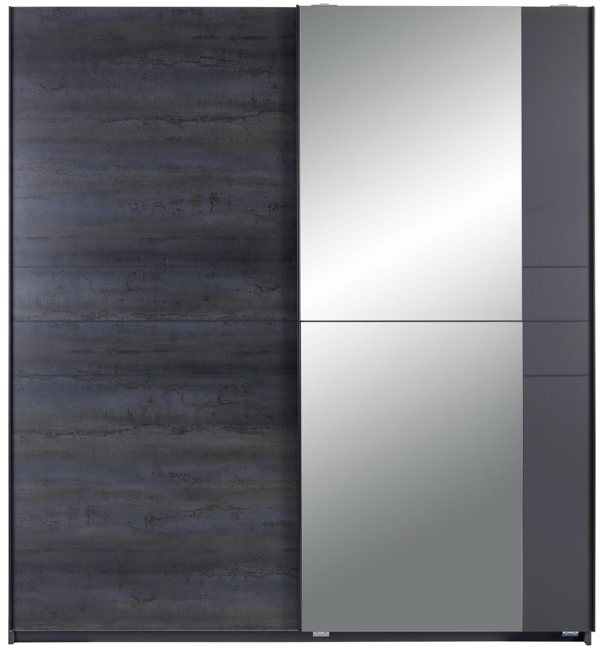  SCHIEBETÜRENSCHRANK 180/198/64 cm 2-türig  - Schwarz/Graphitfarben, Modern, Holz/Holzwerkstoff (180/198/64cm) - MID.YOU