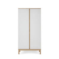 BABYKLEIDERSCHRANK Astrid Weiß, Eschefarben  - Eschefarben/Weiß, Basics, Holz/Holzwerkstoff (90/180/50cm) - FAKTUM
