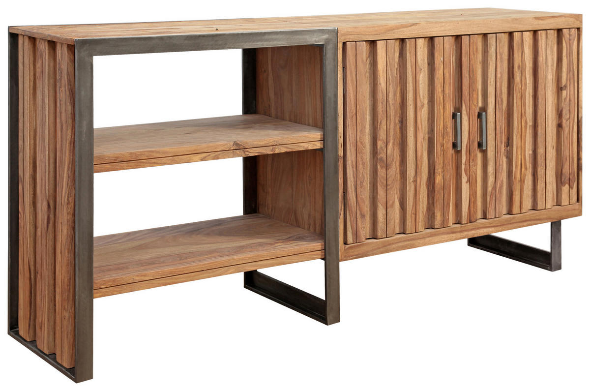 COMODĂ 156/75/40 cm  - culoare lemn sheesham/culoare natur, Modern, metal/lemn (156/75/40cm) - MID.YOU