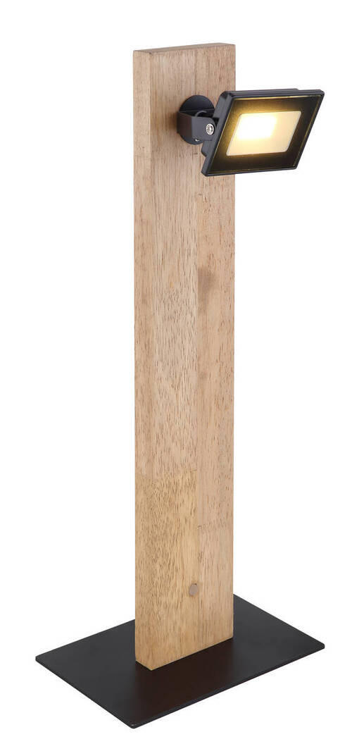 LED-TISCHLEUCHTE 18/12/45 cm   - Klar/Dunkelbraun, Natur, Glas/Holz (18/12/45cm) - Globo