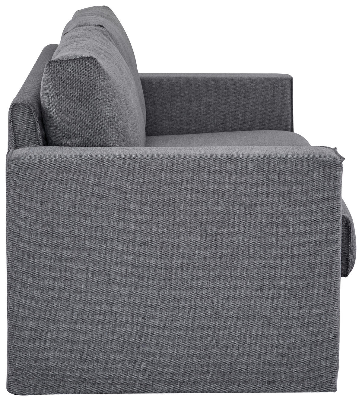 3-SITZER-SOFA Webstoff Dunkelgrau  - Dunkelgrau/Schwarz, MODERN, Kunststoff/Textil (232/87/88cm) - Livetastic
