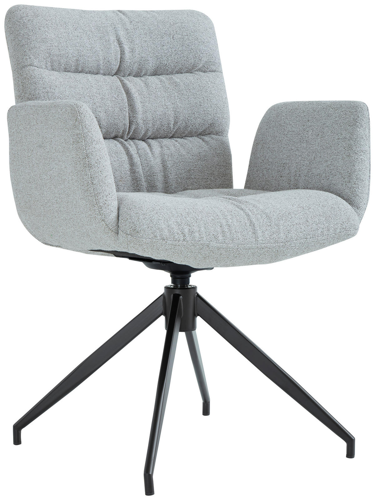 ARMLEHNSTUHL  Sitzfläche 360° drehbar Leinenoptik  Schwarz, Hellgrau  - Hellgrau/Schwarz, Design, Textil/Metall (62/86/65cm) - Dieter Knoll