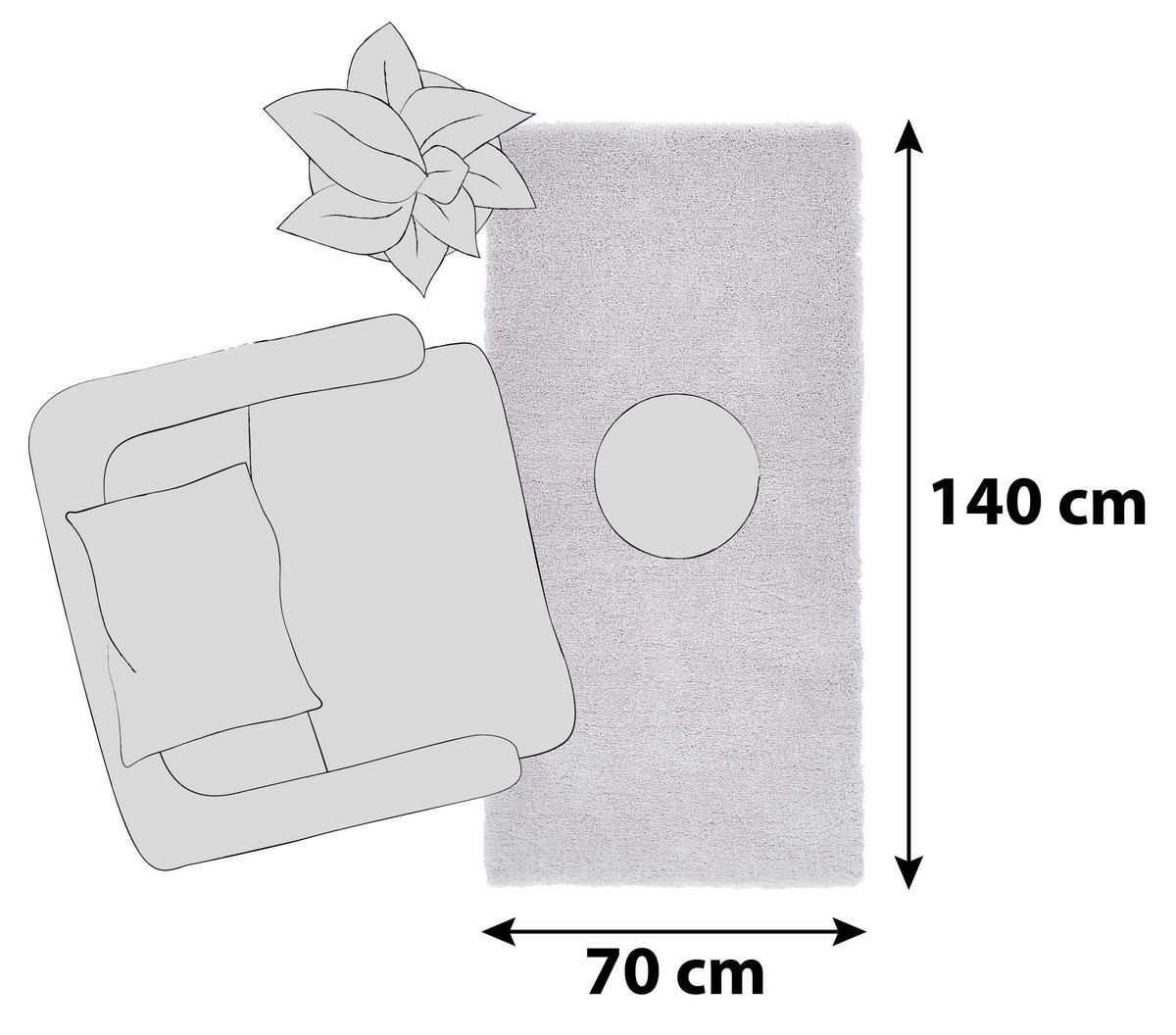 HOCHFLORTEPPICH 70/140 cm Relaxx Hellgrau  - Hellgrau, Basics, Textil (70/140cm) - Esprit