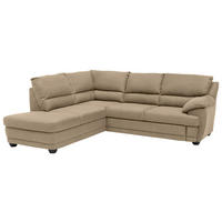 ECKSOFA 225/245 cm  in Chenille Sandfarben Rücken echt  225/245 cm  - Sandfarben, Design, Kunststoff/Textil (225/245cm) - Livetastic