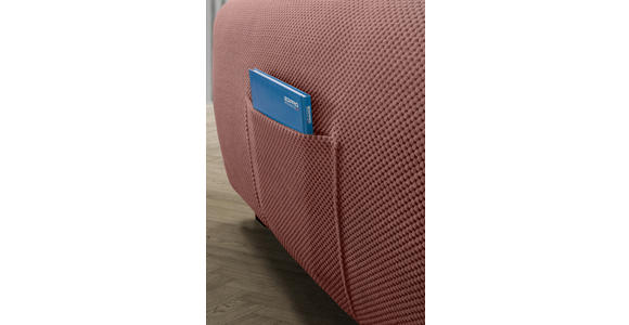 ECKSOFA Altrosa Plüsch  - Schwarz/Altrosa, KONVENTIONELL, Kunststoff/Textil (249/175cm) - Carryhome