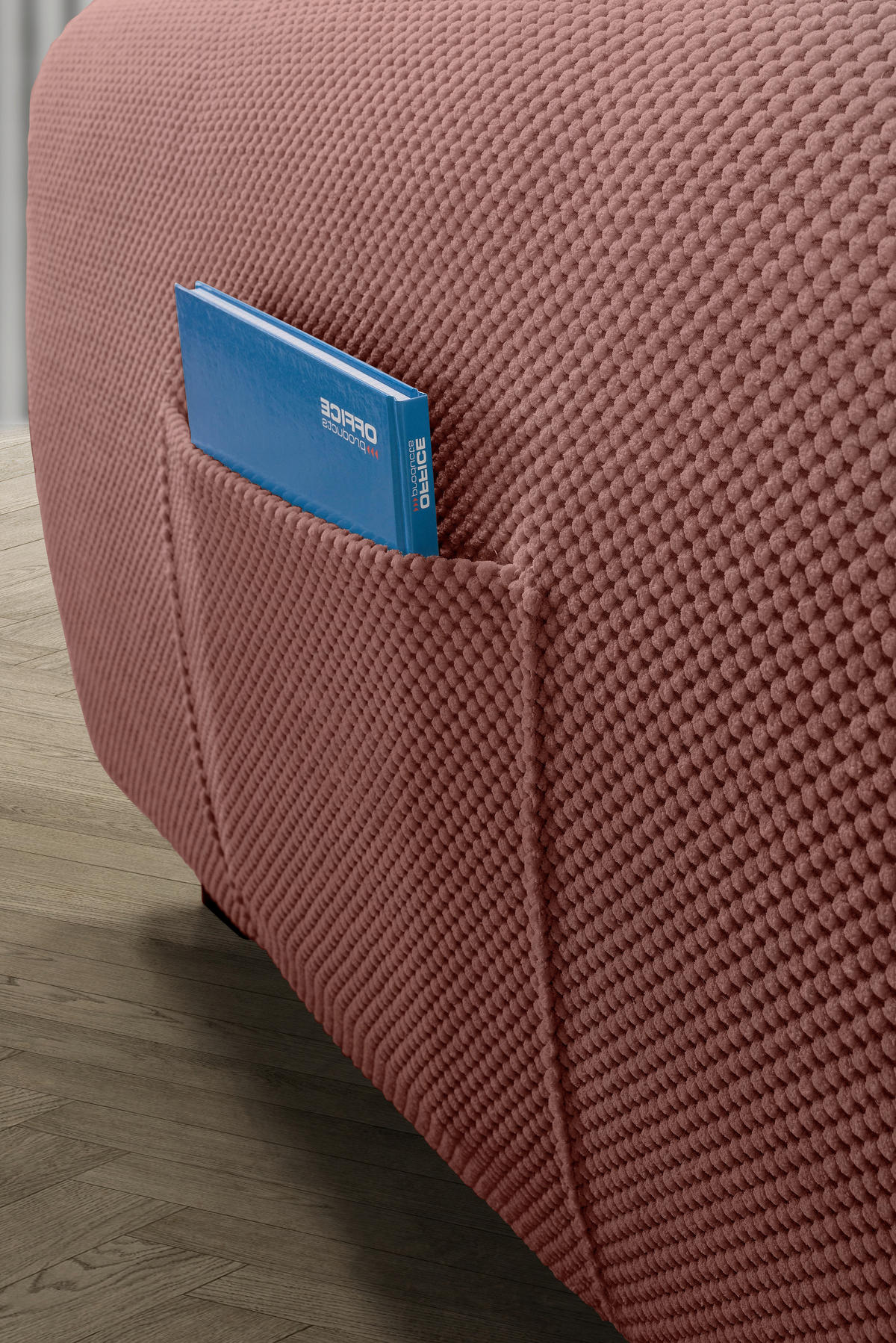 ECKSOFA Altrosa Plüsch  - Schwarz/Altrosa, KONVENTIONELL, Kunststoff/Textil (249/175cm) - Carryhome