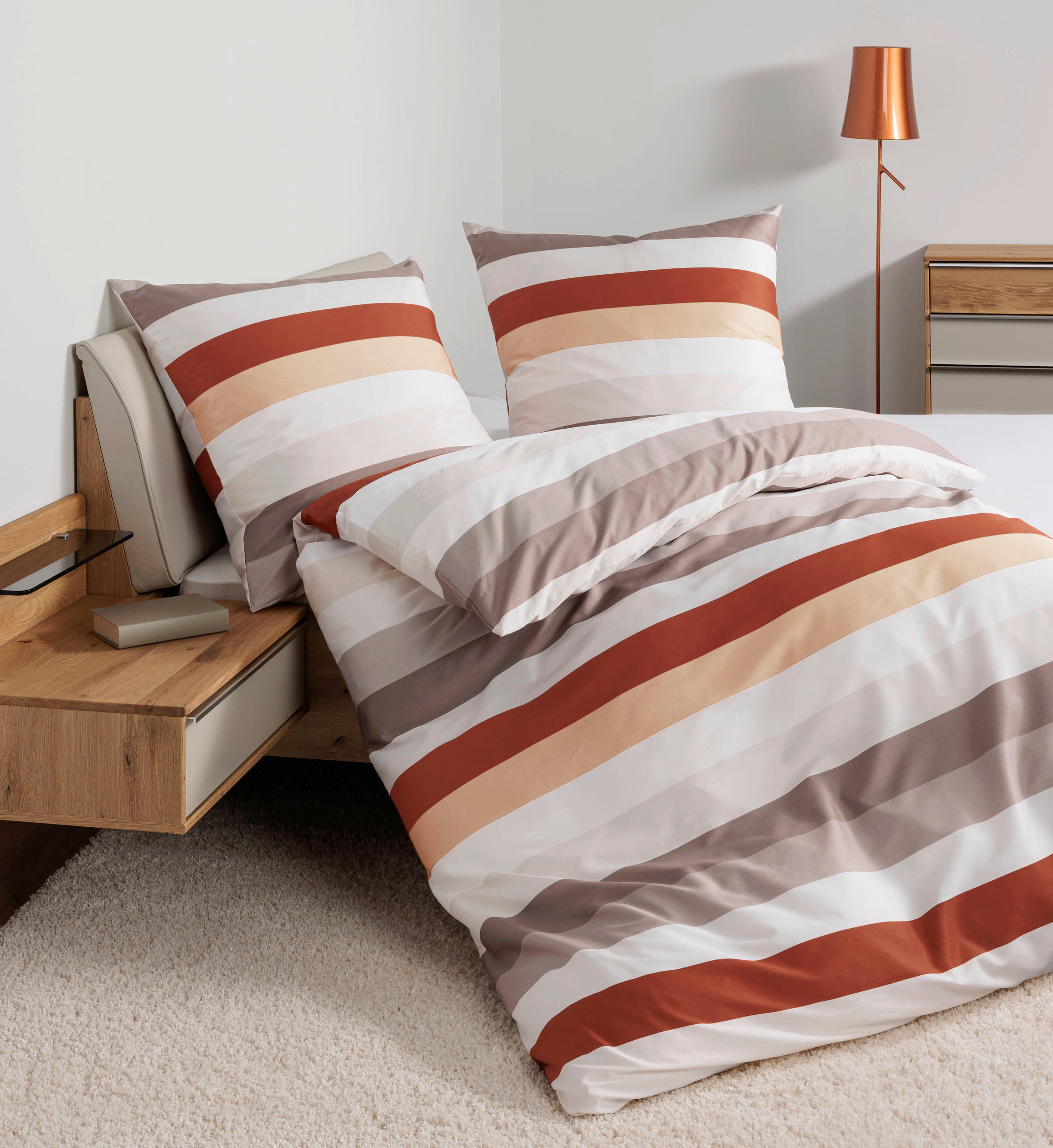 POSTELJNINA 135/200 cm mako saten oranžna  - oranžna, Konvencionalno, tekstil (135/200cm) - Janine