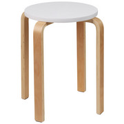 HOCKER Birke, Pappel furniert, Sperrholz Weiß, Birkefarben - Birkefarben/Weiß, MODERN, Holz (41/45/41cm) - Carryhome