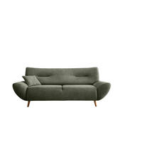 3-SITZER-SOFA in Chenille Dunkelgrün  - Wildeiche/Dunkelgrün, Modern, Holz/Textil (205/81/90cm) - MID.YOU