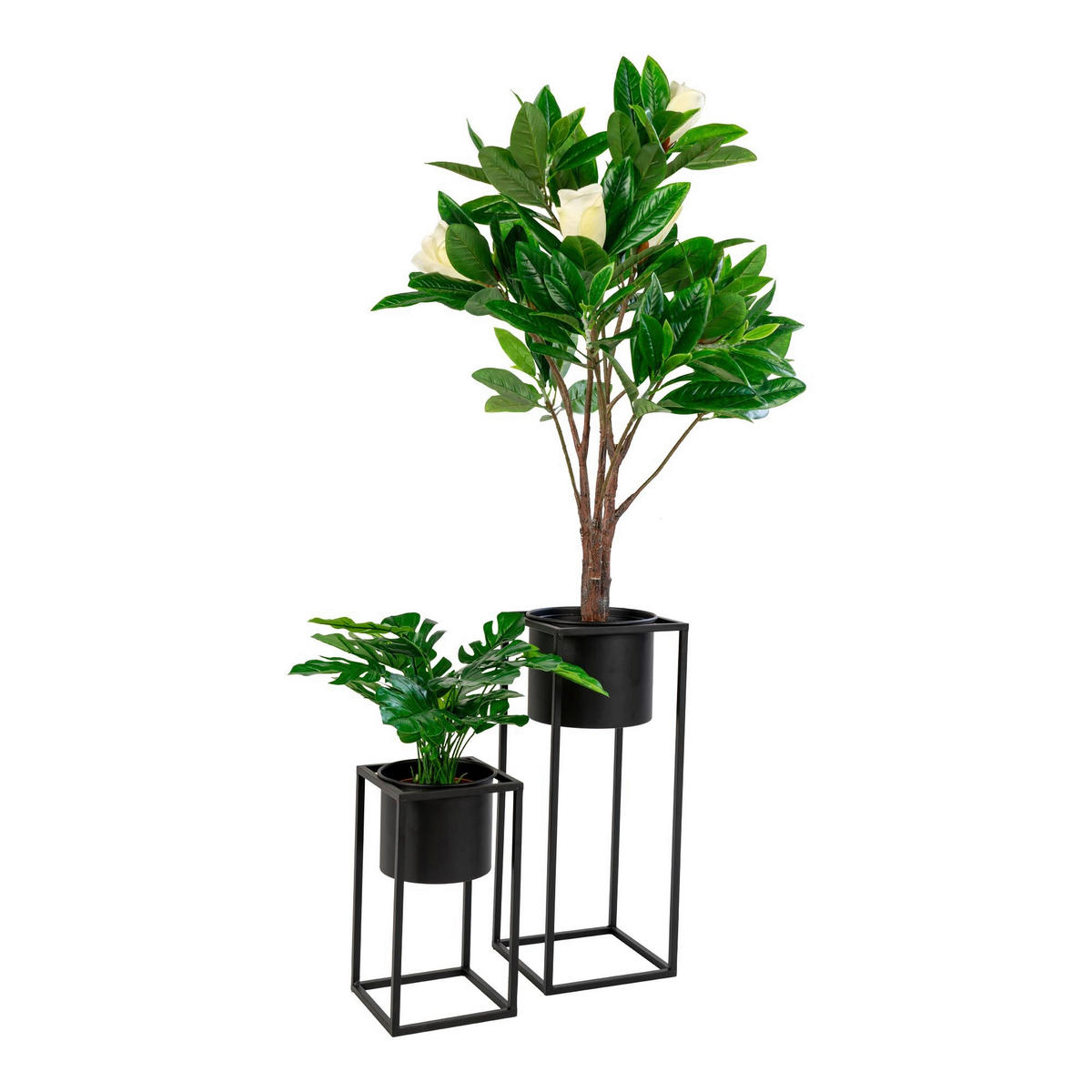 ÜBERTOPF-SET  2-teilig  - Schwarz, Design, Metall