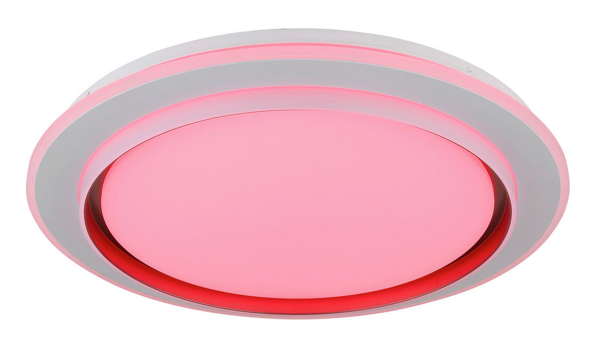 STROPNA LED-SVETILKA  JANICE /236-2368 lm/3000-6000 K/230 V/ - bela/opal, Design, kovina/umetna masa (49/7cm) - Globo